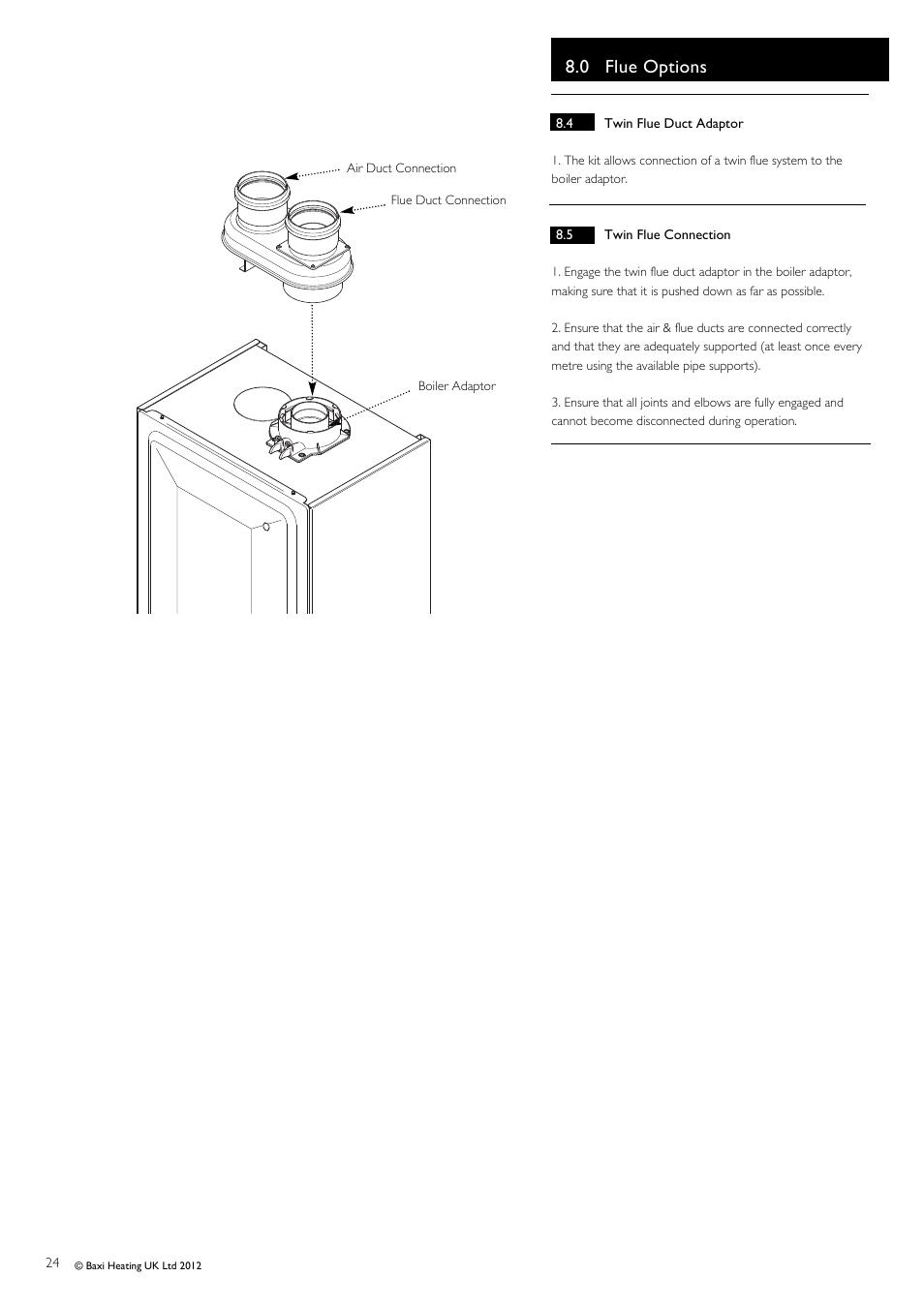 0 flue options | Baxi Potterton Titanium Condensing Combination Boiler 47-393-40 User Manual | Page 24 / 64