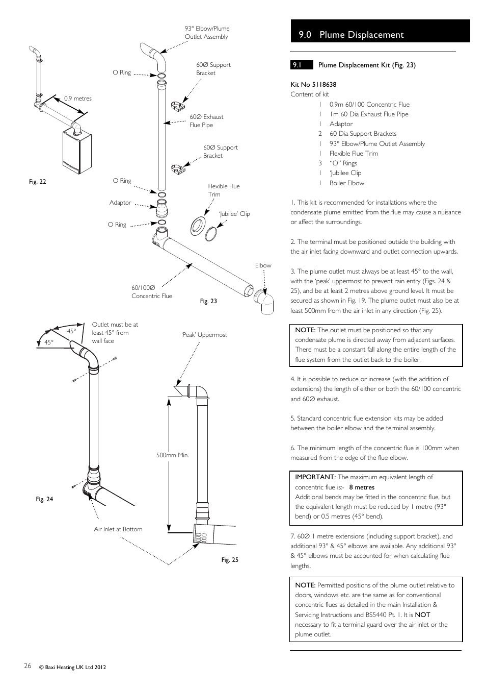 0 plume displacement | Baxi Potterton Titanium Condensing Combination Boiler 47-393-40 User Manual | Page 26 / 64