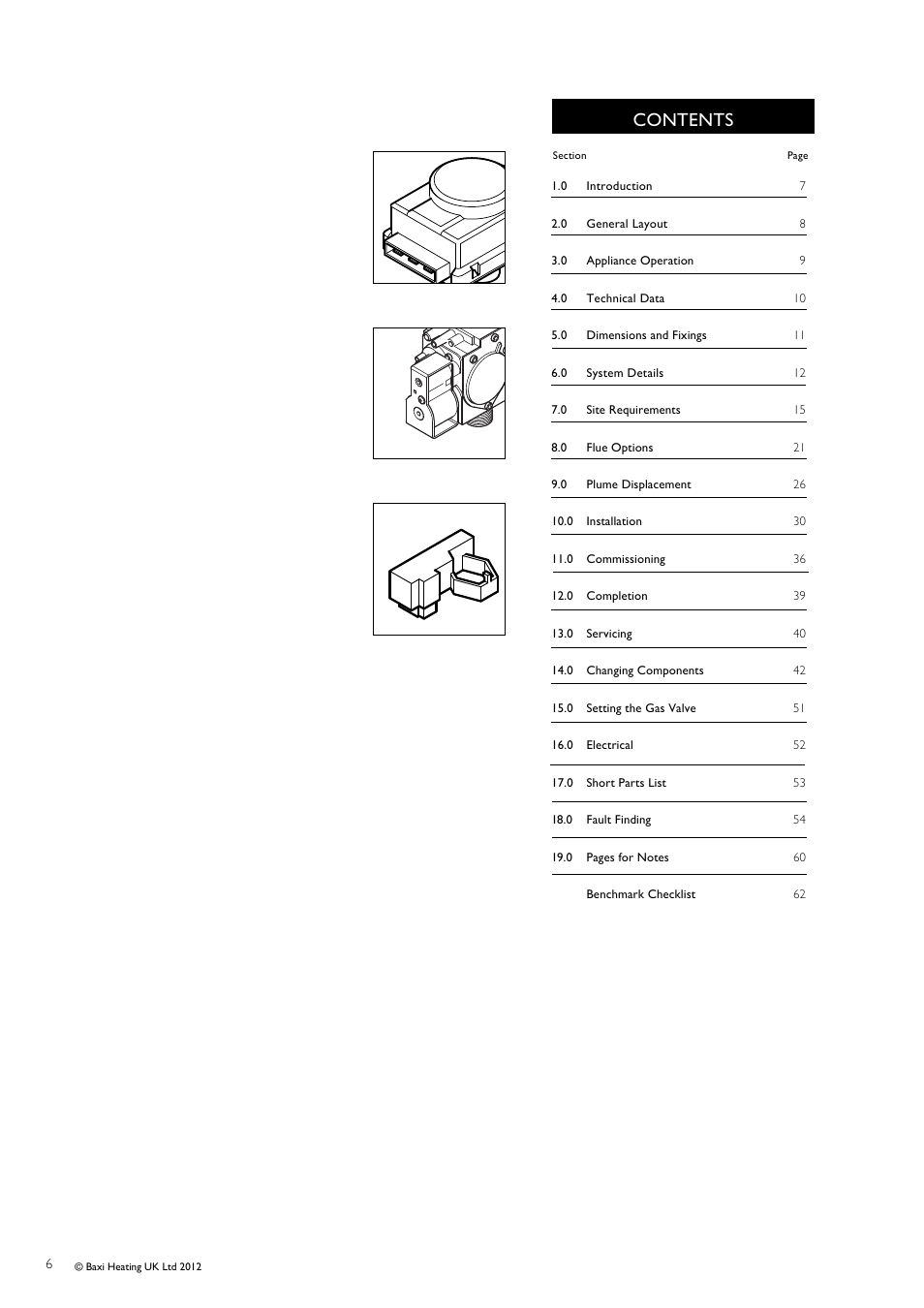 Baxi Potterton Titanium Condensing Combination Boiler 47-393-40 User Manual | Page 6 / 64