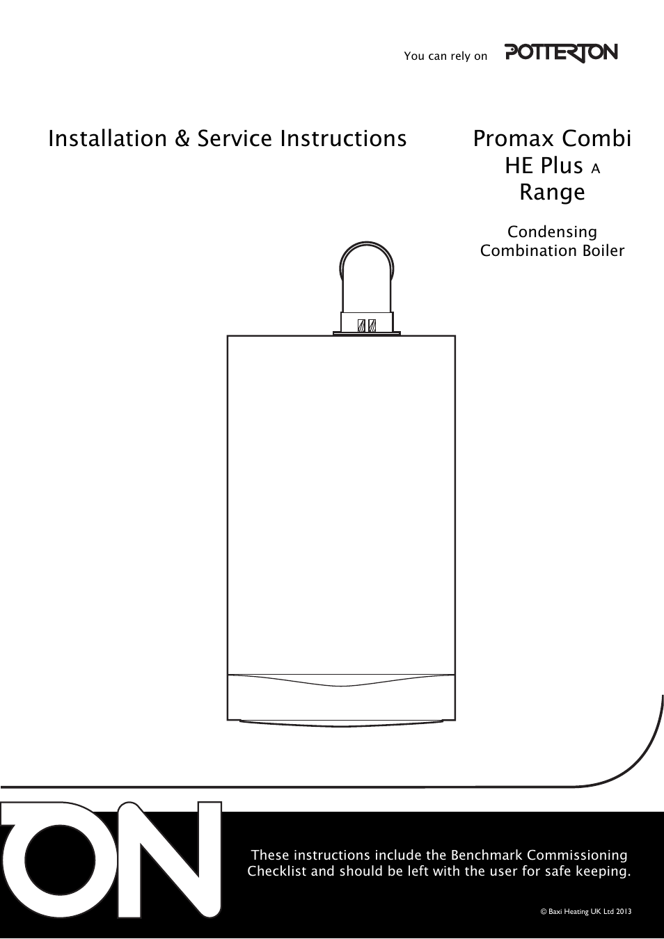 Baxi Potterton Promax Combi HE Plus A Range G.C.No 47 393 23 User Manual | 60 pages