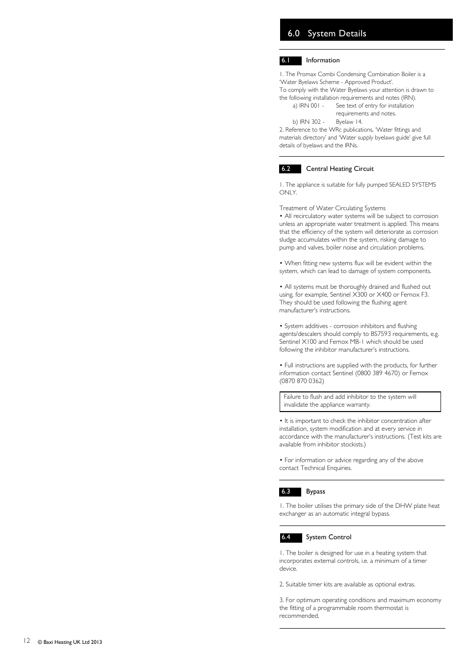 0 system details | Baxi Potterton Promax Combi HE Plus A Range G.C.No 47 393 23 User Manual | Page 12 / 60
