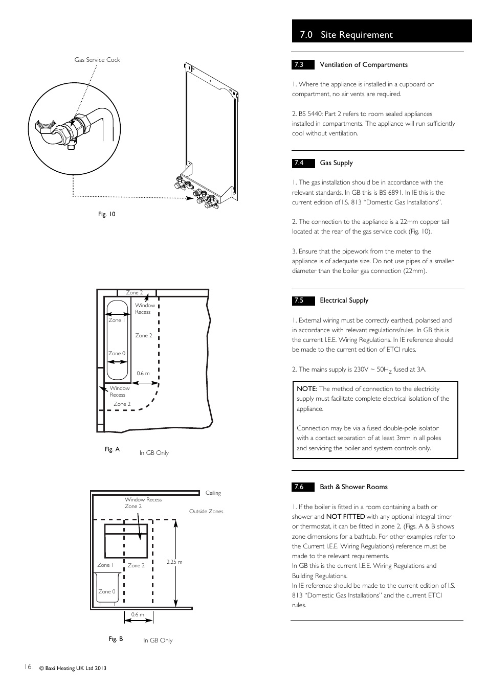 0 site requirement | Baxi Potterton Promax Combi HE Plus A Range G.C.No 47 393 23 User Manual | Page 16 / 60