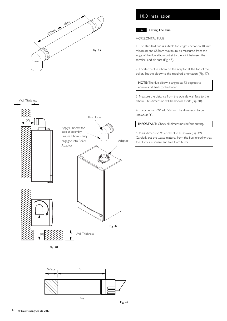 0 installation | Baxi Potterton Promax Combi HE Plus A Range G.C.No 47 393 23 User Manual | Page 32 / 60