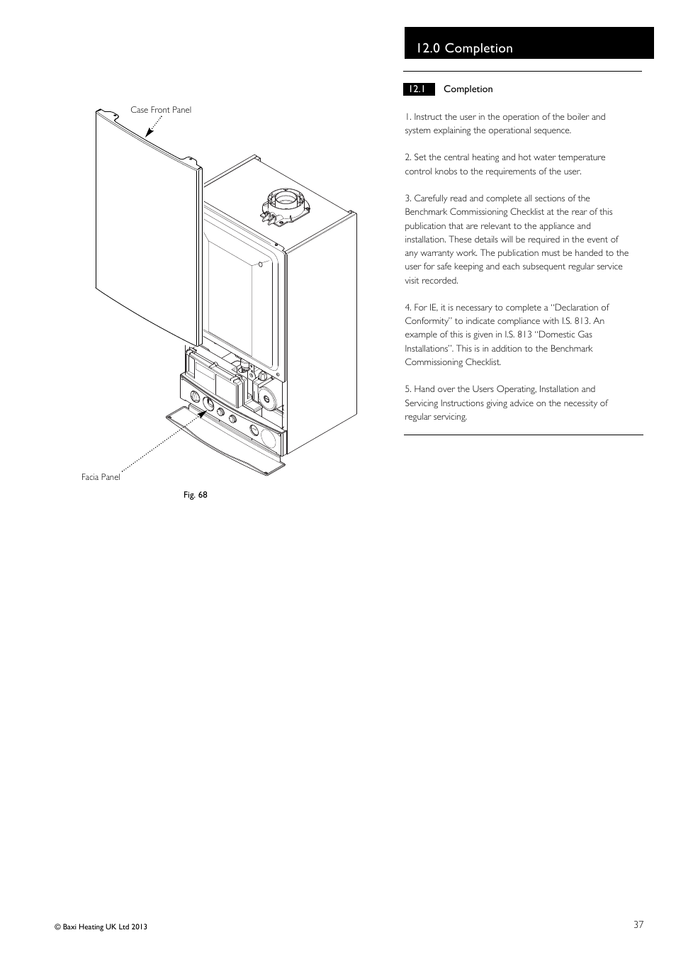 0 completion | Baxi Potterton Promax Combi HE Plus A Range G.C.No 47 393 23 User Manual | Page 37 / 60