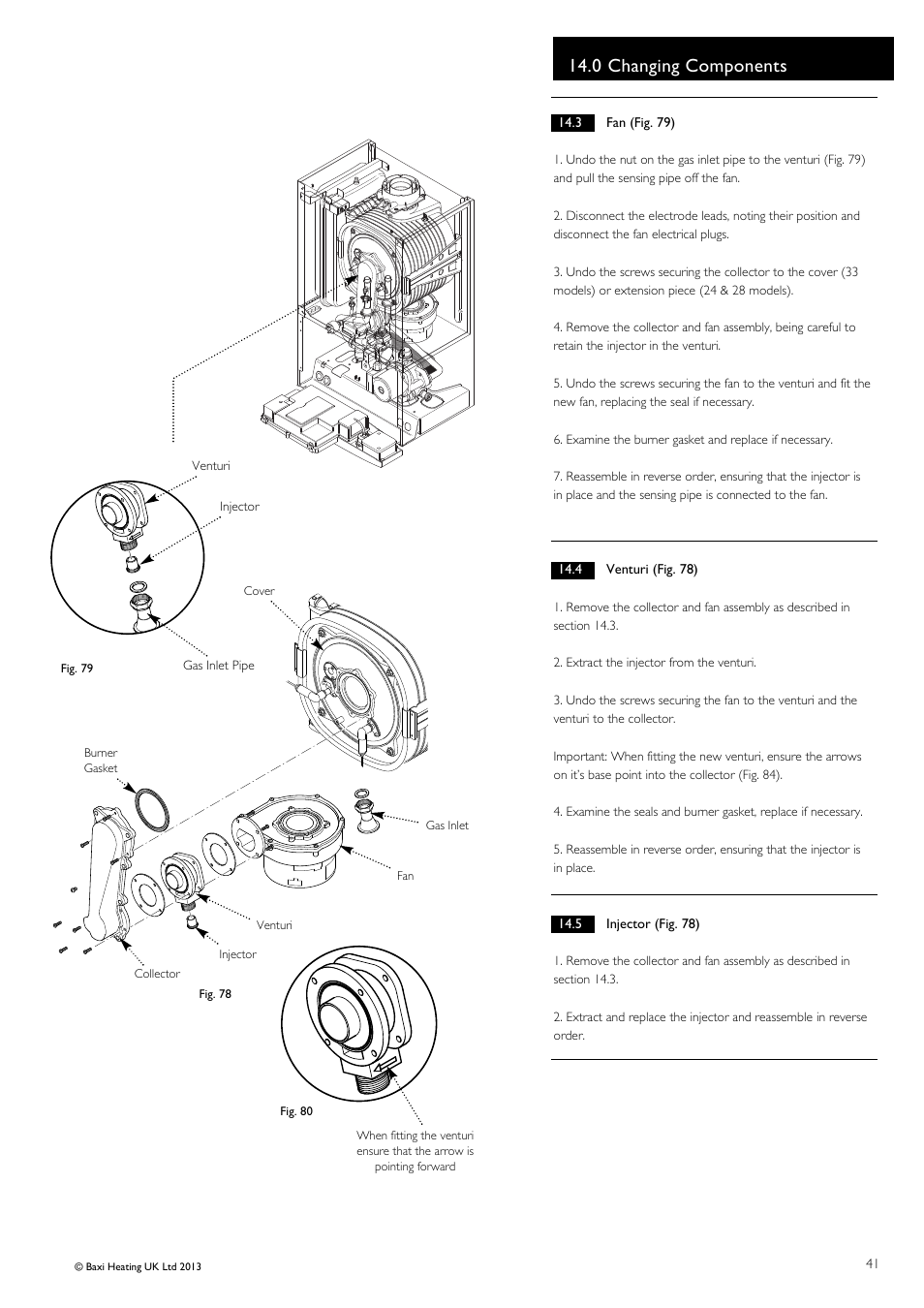 0 changing components | Baxi Potterton Promax Combi HE Plus A Range G.C.No 47 393 23 User Manual | Page 41 / 60