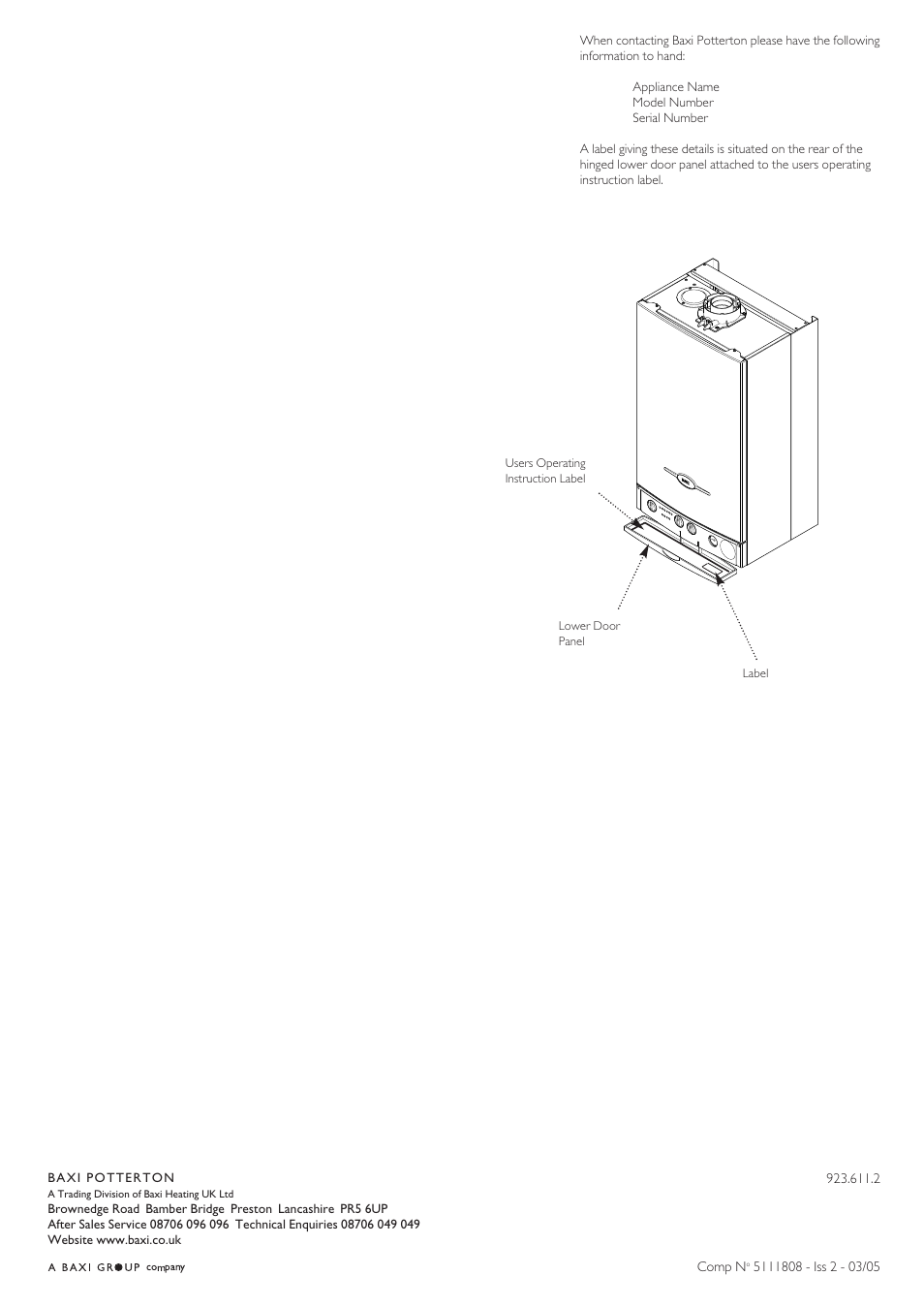 Baxi Potterton BAXI COMBI INSTANT 105 HE User Manual | Page 12 / 12