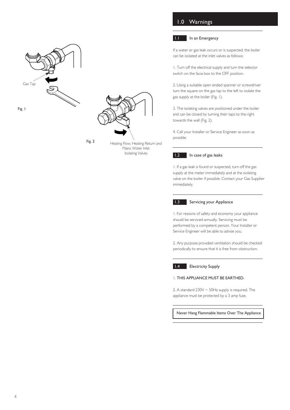 0 warnings | Baxi Potterton BAXI COMBI INSTANT 105 HE User Manual | Page 4 / 12