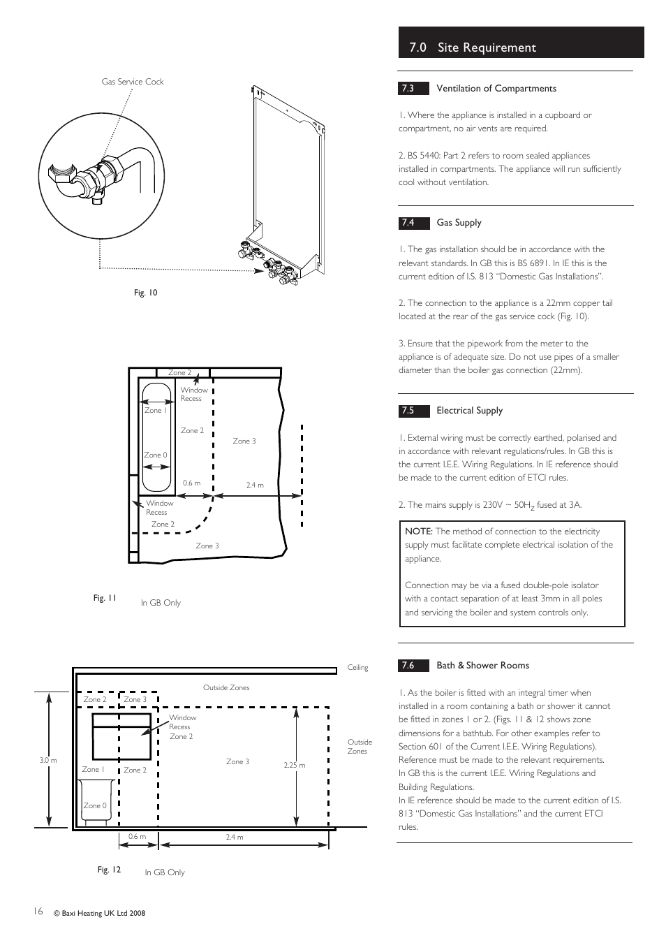0 site requirement | Baxi Potterton Gold HE A Range User Manual | Page 16 / 60