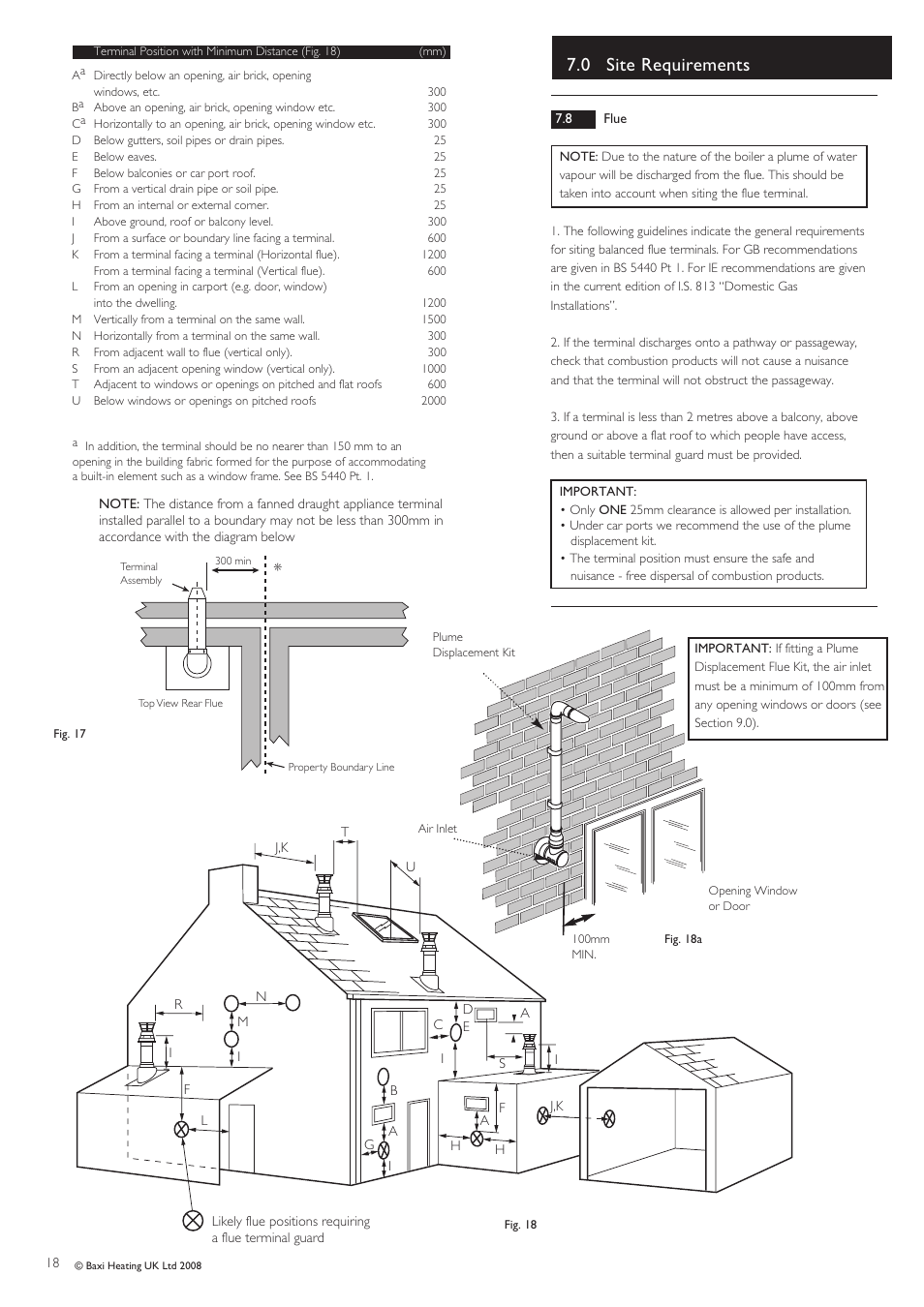 0 site requirements | Baxi Potterton Gold HE A Range User Manual | Page 18 / 60