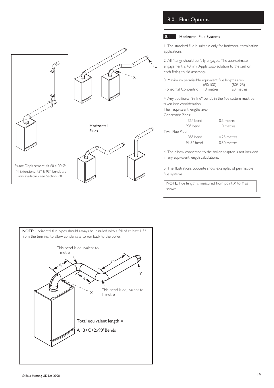 0 flue options | Baxi Potterton Gold HE A Range User Manual | Page 19 / 60