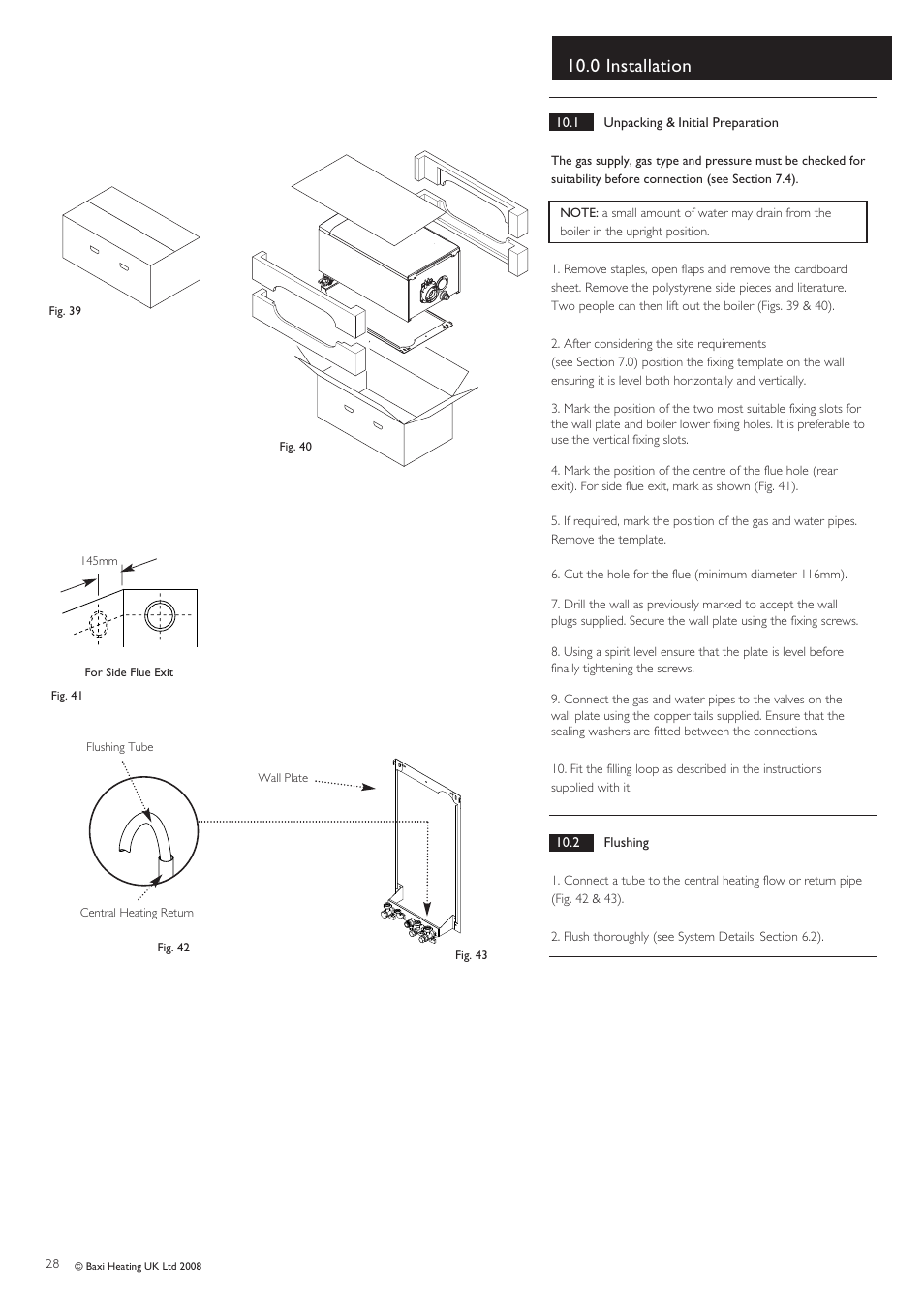 0 installation | Baxi Potterton Gold HE A Range User Manual | Page 28 / 60