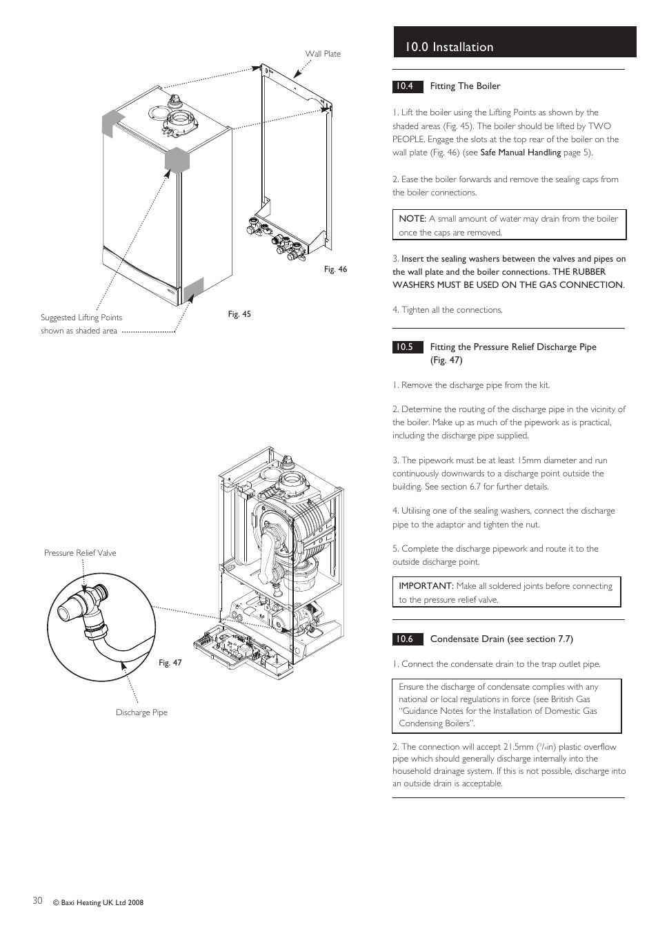 0 installation | Baxi Potterton Gold HE A Range User Manual | Page 30 / 60
