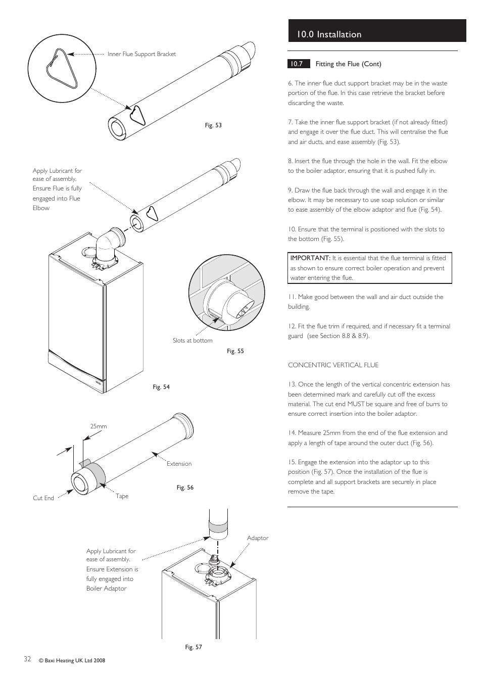 0 installation | Baxi Potterton Gold HE A Range User Manual | Page 32 / 60