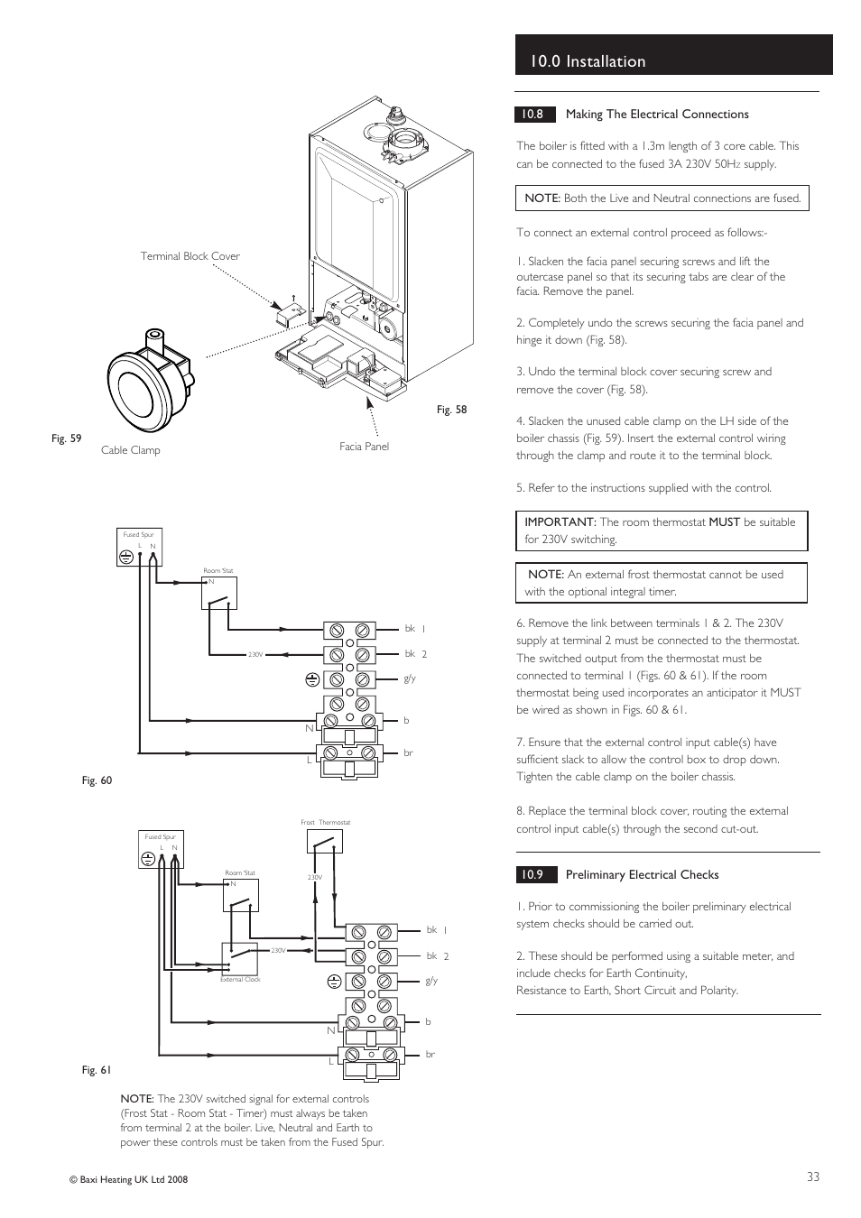 0 installation | Baxi Potterton Gold HE A Range User Manual | Page 33 / 60