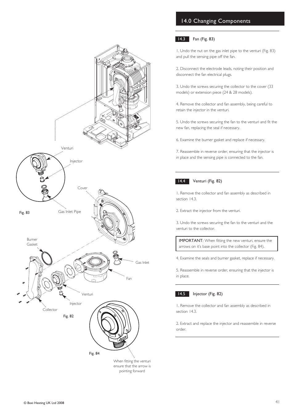 0 changing components | Baxi Potterton Gold HE A Range User Manual | Page 41 / 60