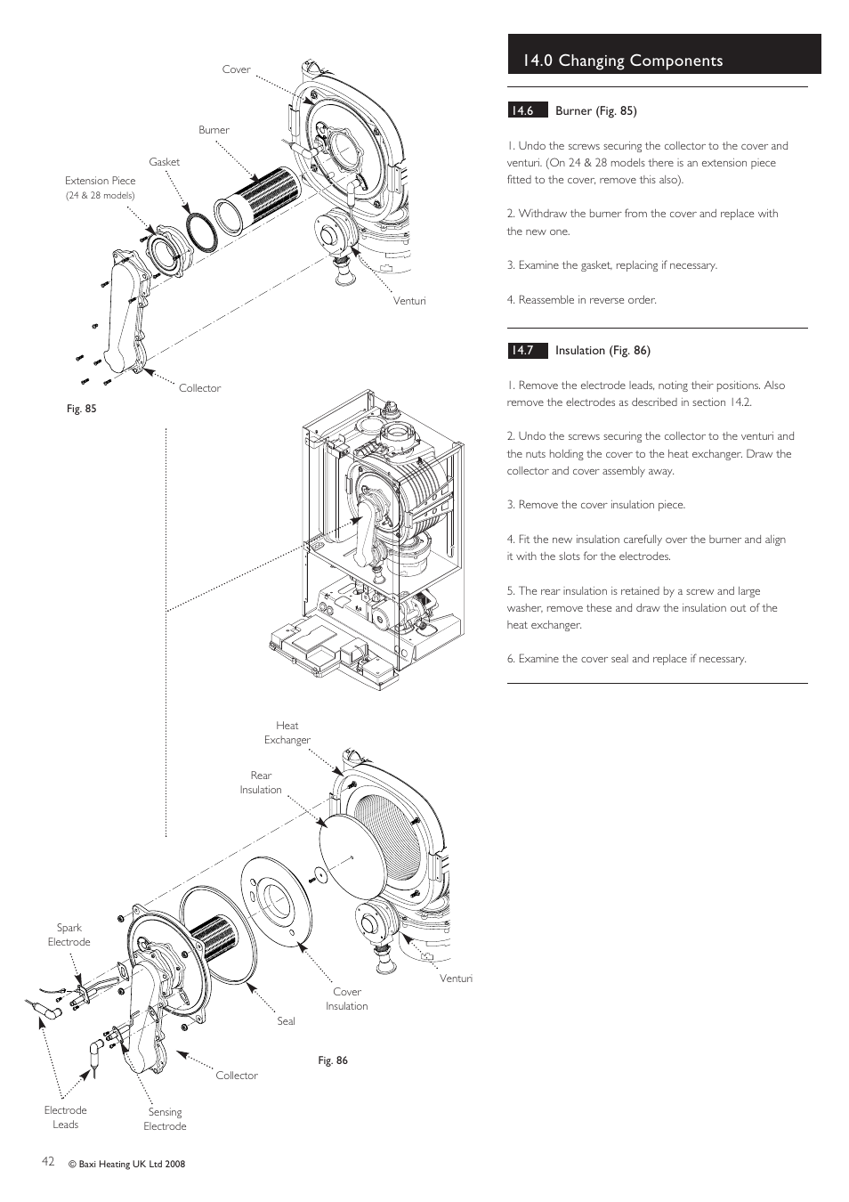 0 changing components | Baxi Potterton Gold HE A Range User Manual | Page 42 / 60