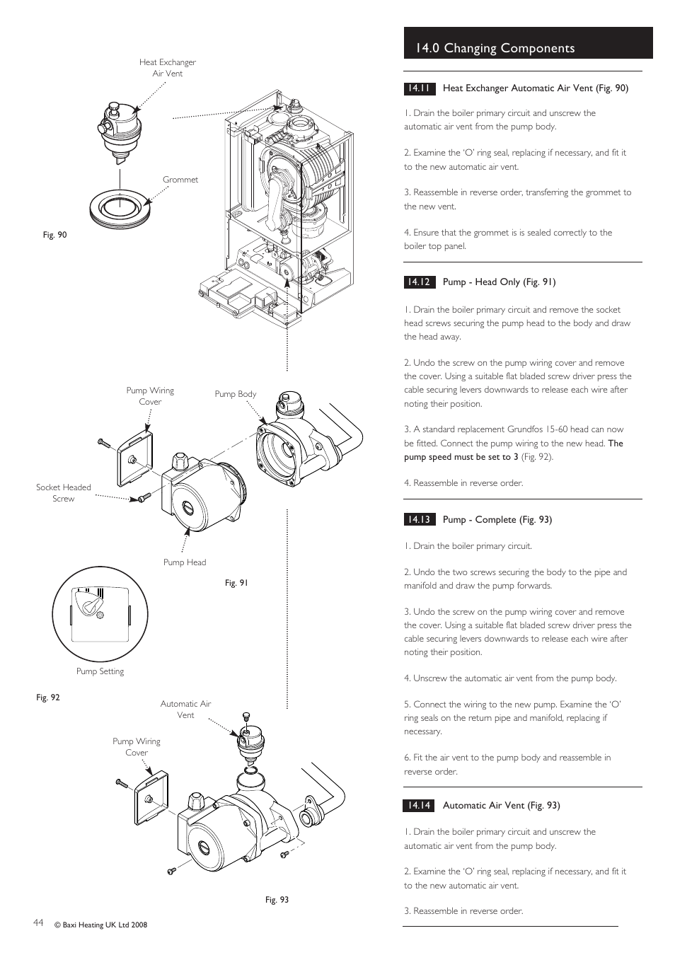 0 changing components | Baxi Potterton Gold HE A Range User Manual | Page 44 / 60