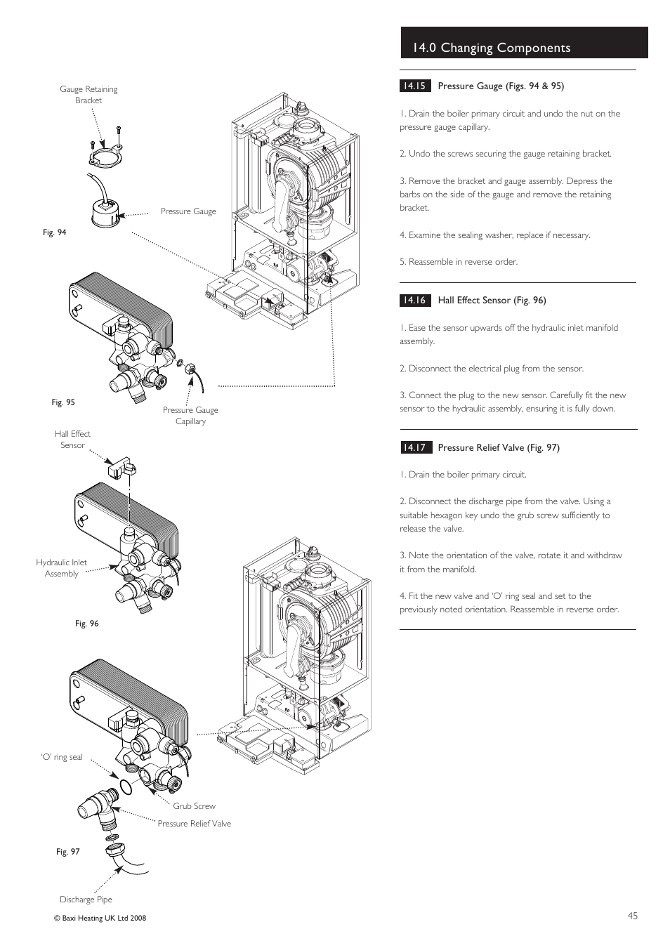 0 changing components | Baxi Potterton Gold HE A Range User Manual | Page 45 / 60