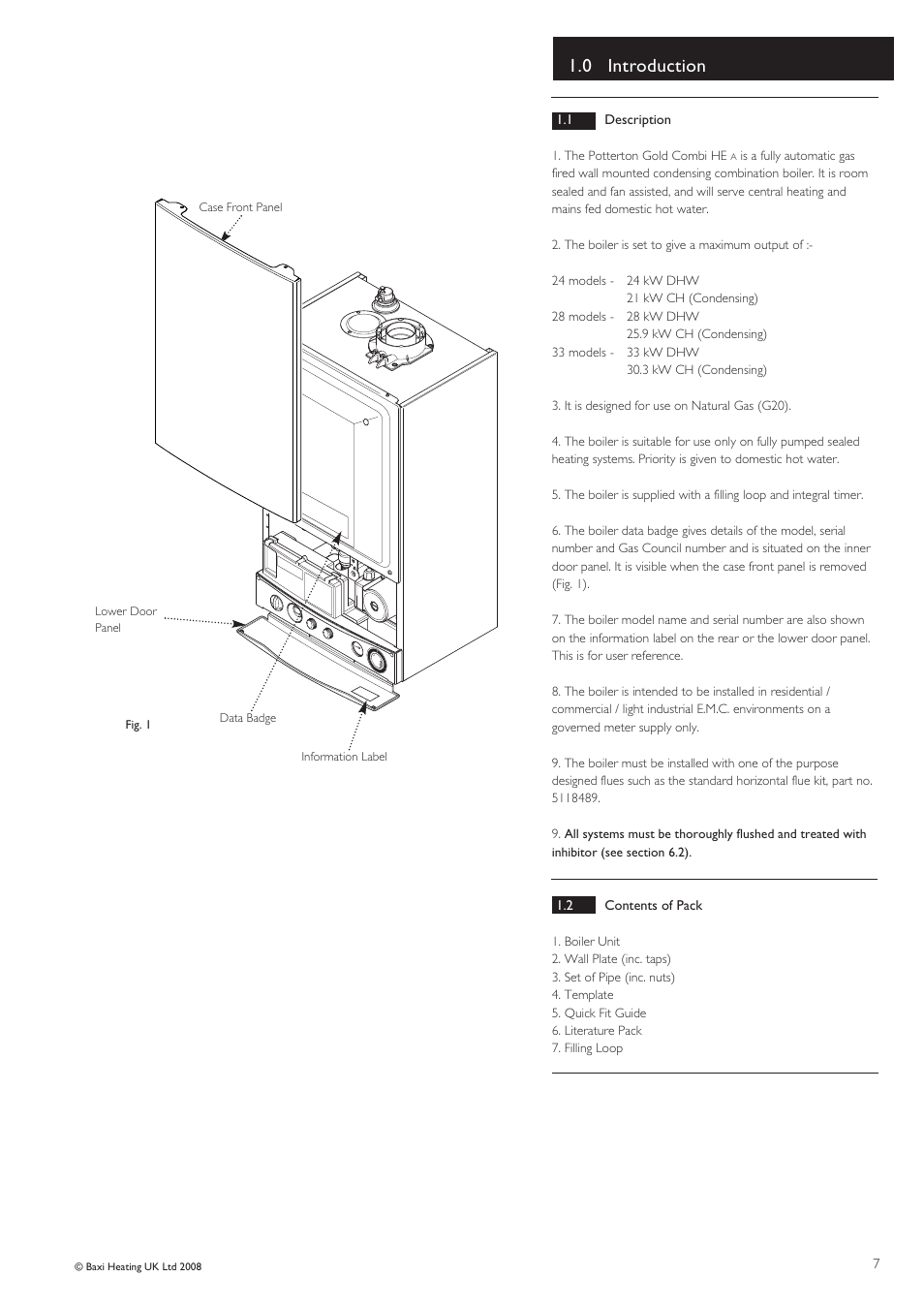 0 introduction | Baxi Potterton Gold HE A Range User Manual | Page 7 / 60
