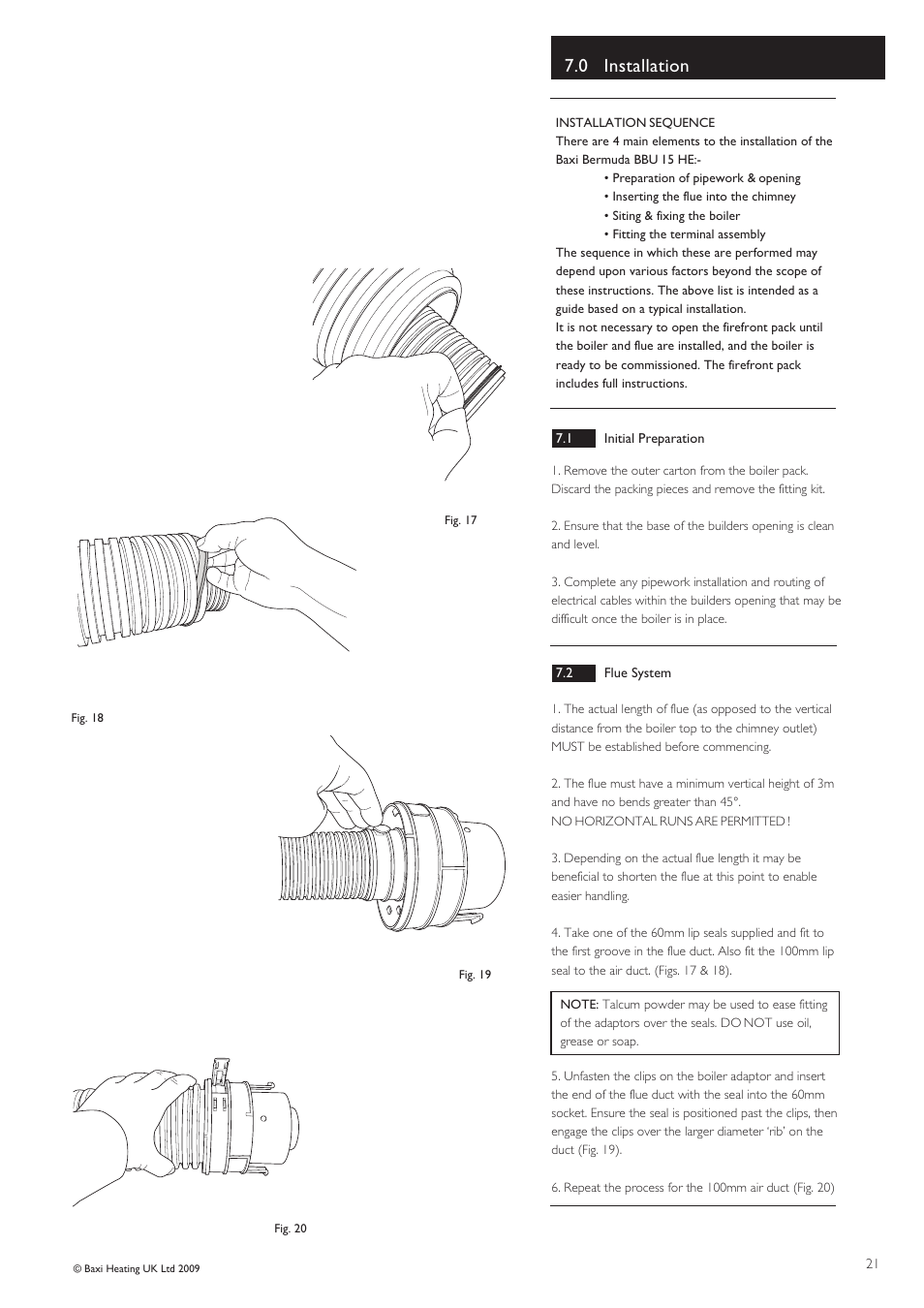 0 installation | Baxi Potterton BBU 15 HE User Manual | Page 21 / 44