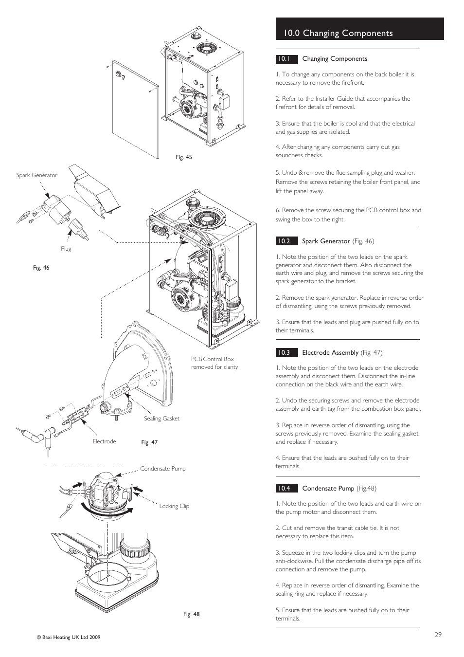 0 changing components | Baxi Potterton BBU 15 HE User Manual | Page 29 / 44