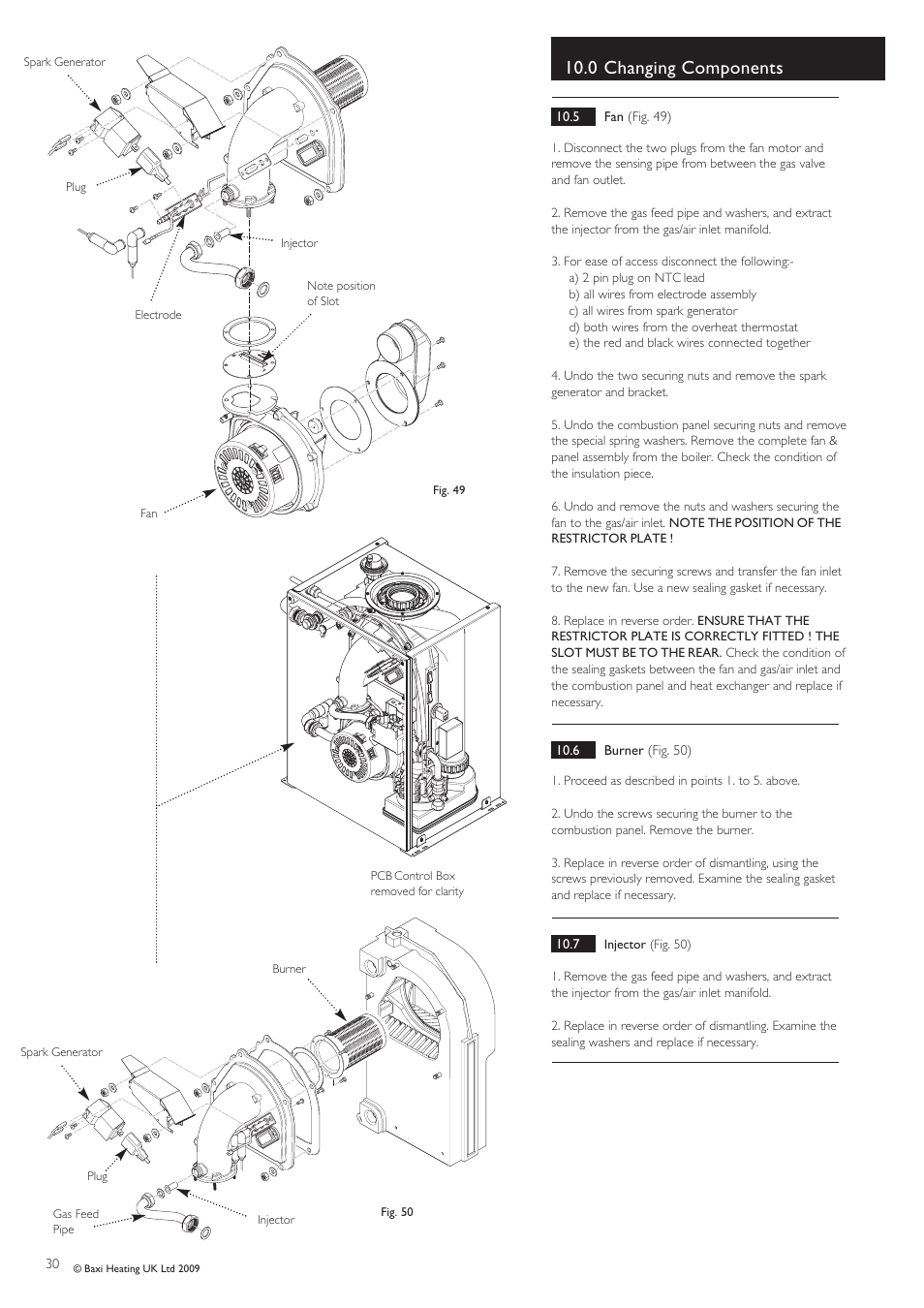 0 changing components | Baxi Potterton BBU 15 HE User Manual | Page 30 / 44