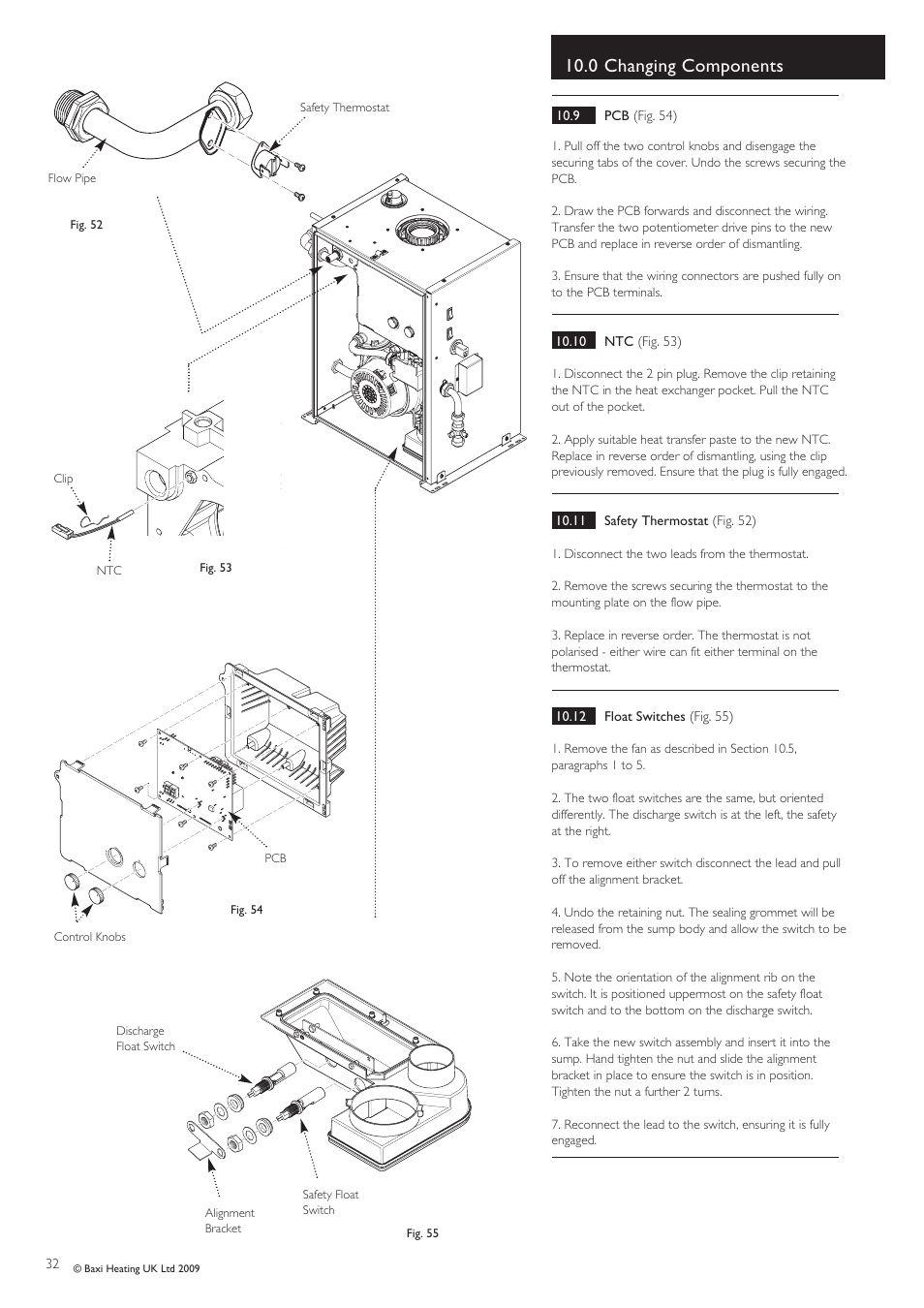 0 changing components | Baxi Potterton BBU 15 HE User Manual | Page 32 / 44