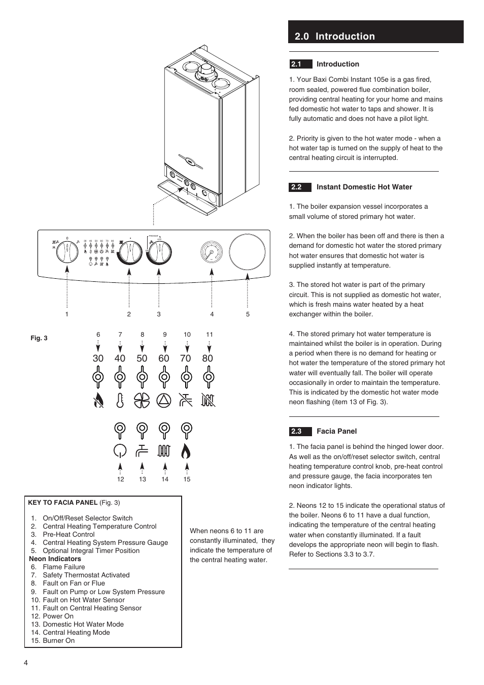 0 introduction | Baxi Potterton BAXI COMBI INSTANT 105E User Manual | Page 4 / 12