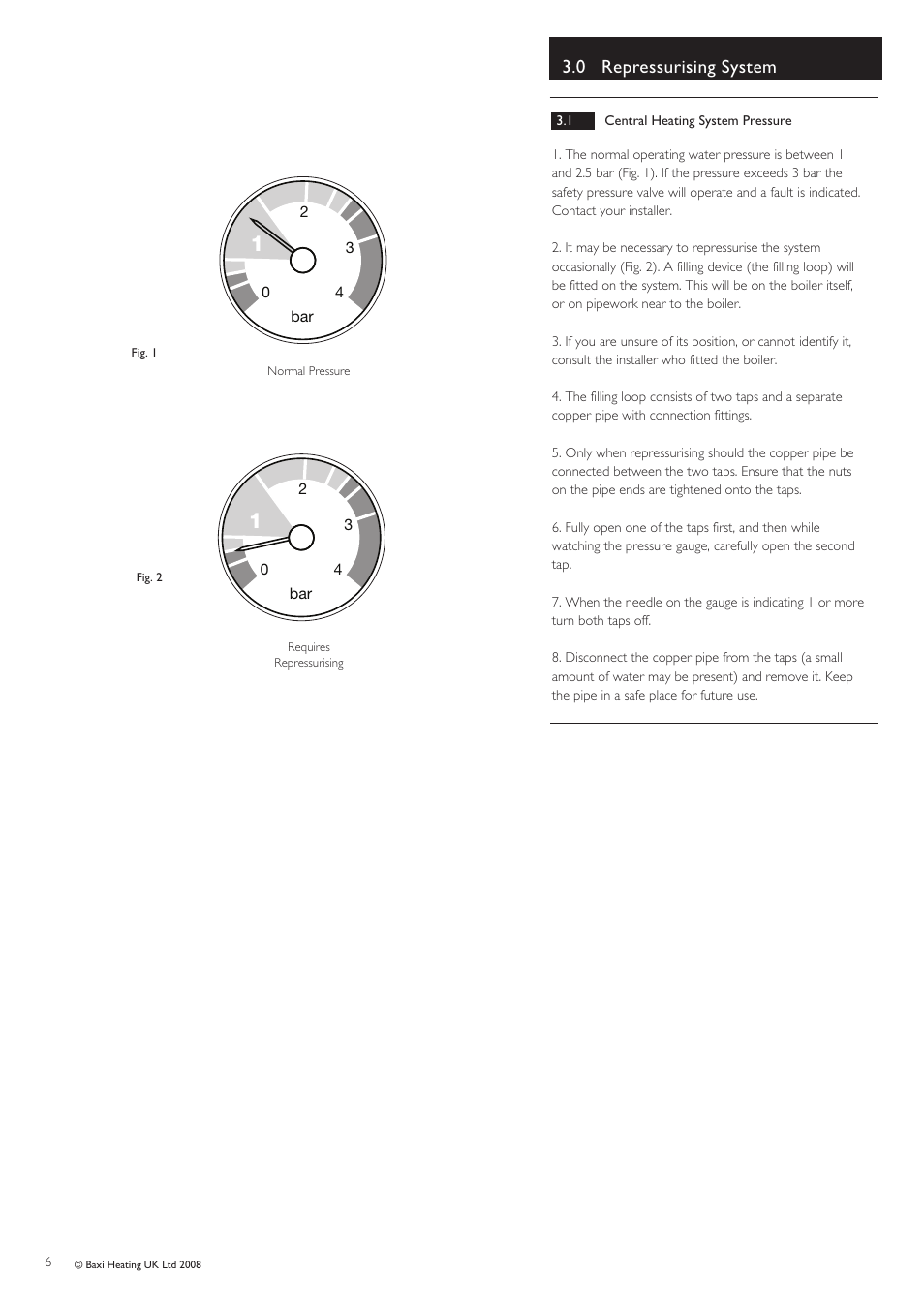 0 repressurising system | Baxi Potterton Boiler User Manual | Page 6 / 12