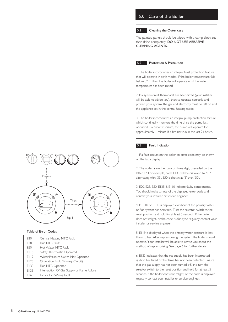 0 care of the boiler | Baxi Potterton Boiler User Manual | Page 8 / 12