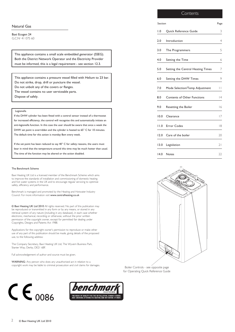 Baxi Potterton ECOGEN 24/1.0 User Manual | Page 2 / 24