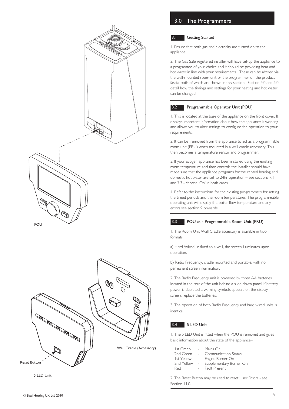 0 the programmers | Baxi Potterton ECOGEN 24/1.0 User Manual | Page 5 / 24