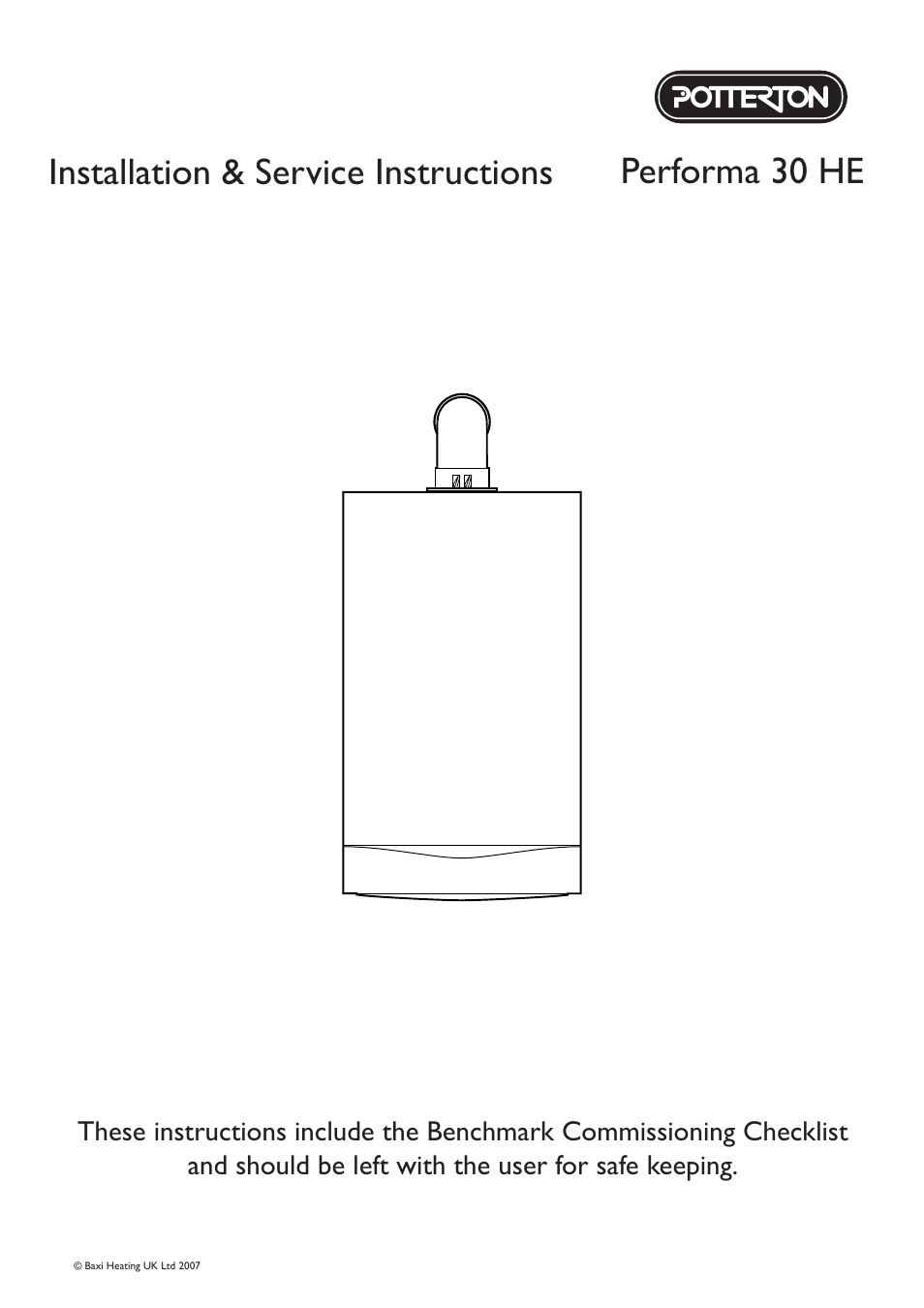 Baxi Potterton PERFORMA 30 HE User Manual | 56 pages