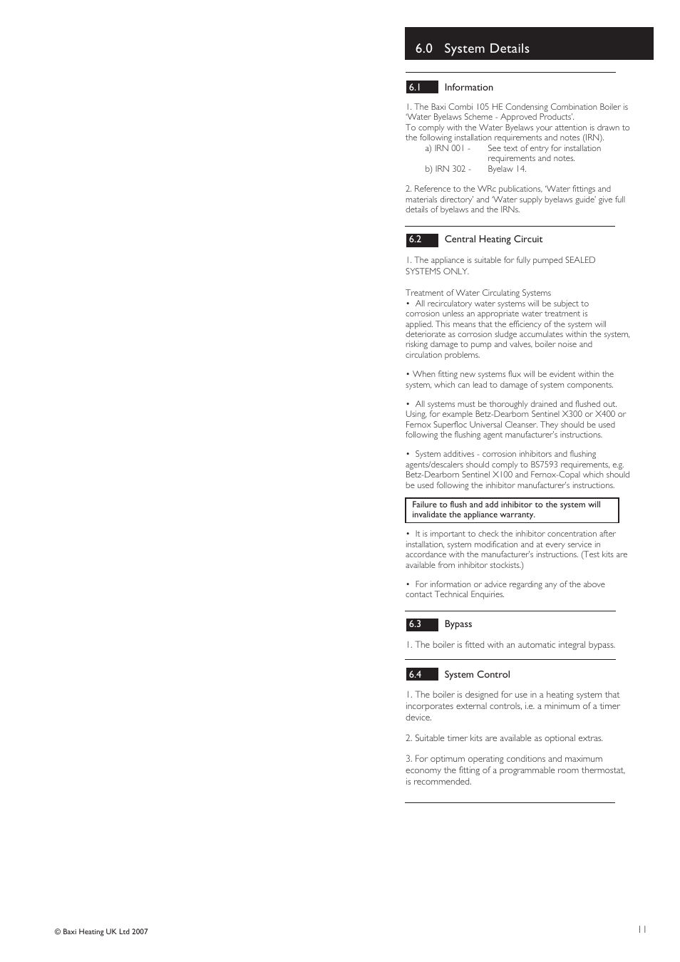 0 system details | Baxi Potterton PERFORMA 30 HE User Manual | Page 11 / 56
