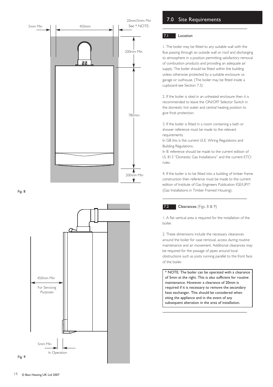 0 site requirements | Baxi Potterton PERFORMA 30 HE User Manual | Page 14 / 56