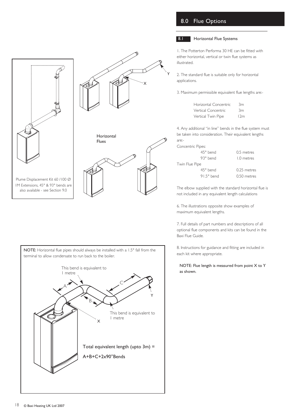 0 flue options | Baxi Potterton PERFORMA 30 HE User Manual | Page 18 / 56