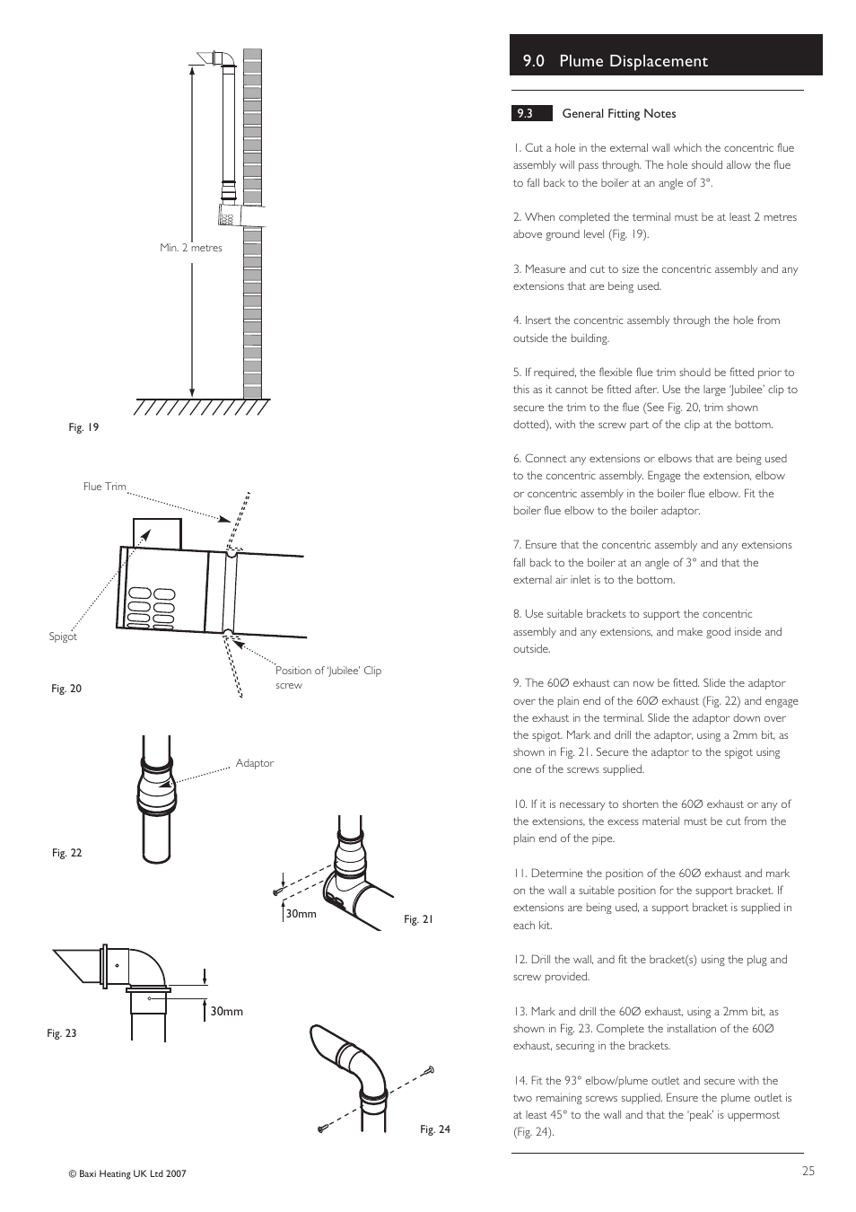 0 plume displacement | Baxi Potterton PERFORMA 30 HE User Manual | Page 25 / 56