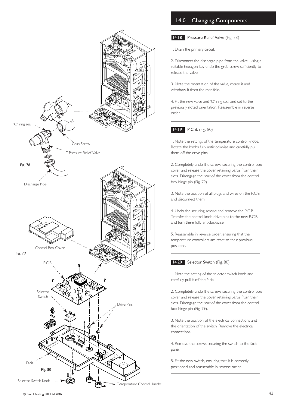 0 changing components | Baxi Potterton PERFORMA 30 HE User Manual | Page 43 / 56