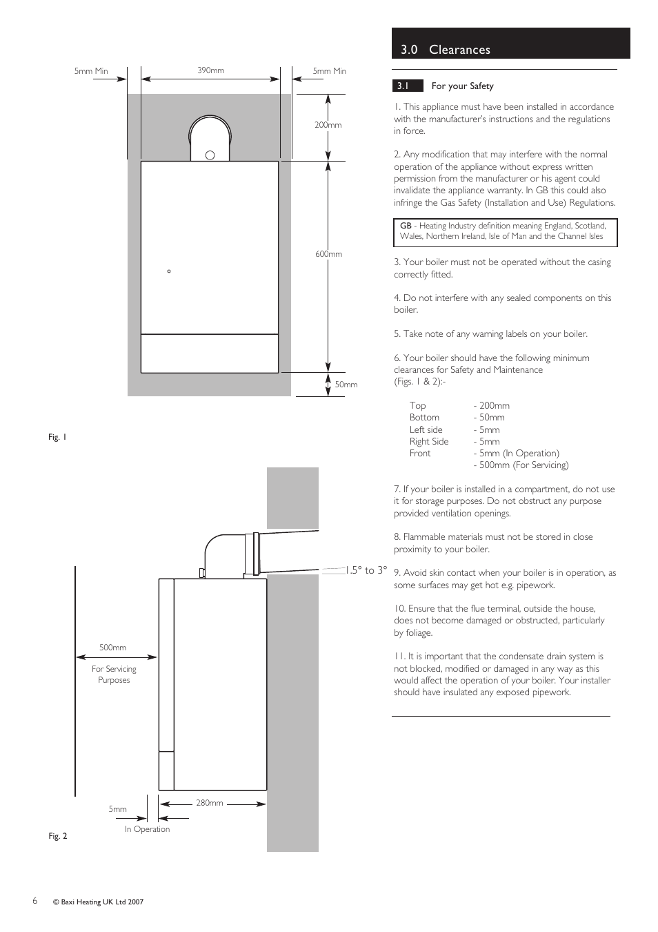 0 clearances | Baxi Potterton Promax SL User Manual | Page 6 / 12