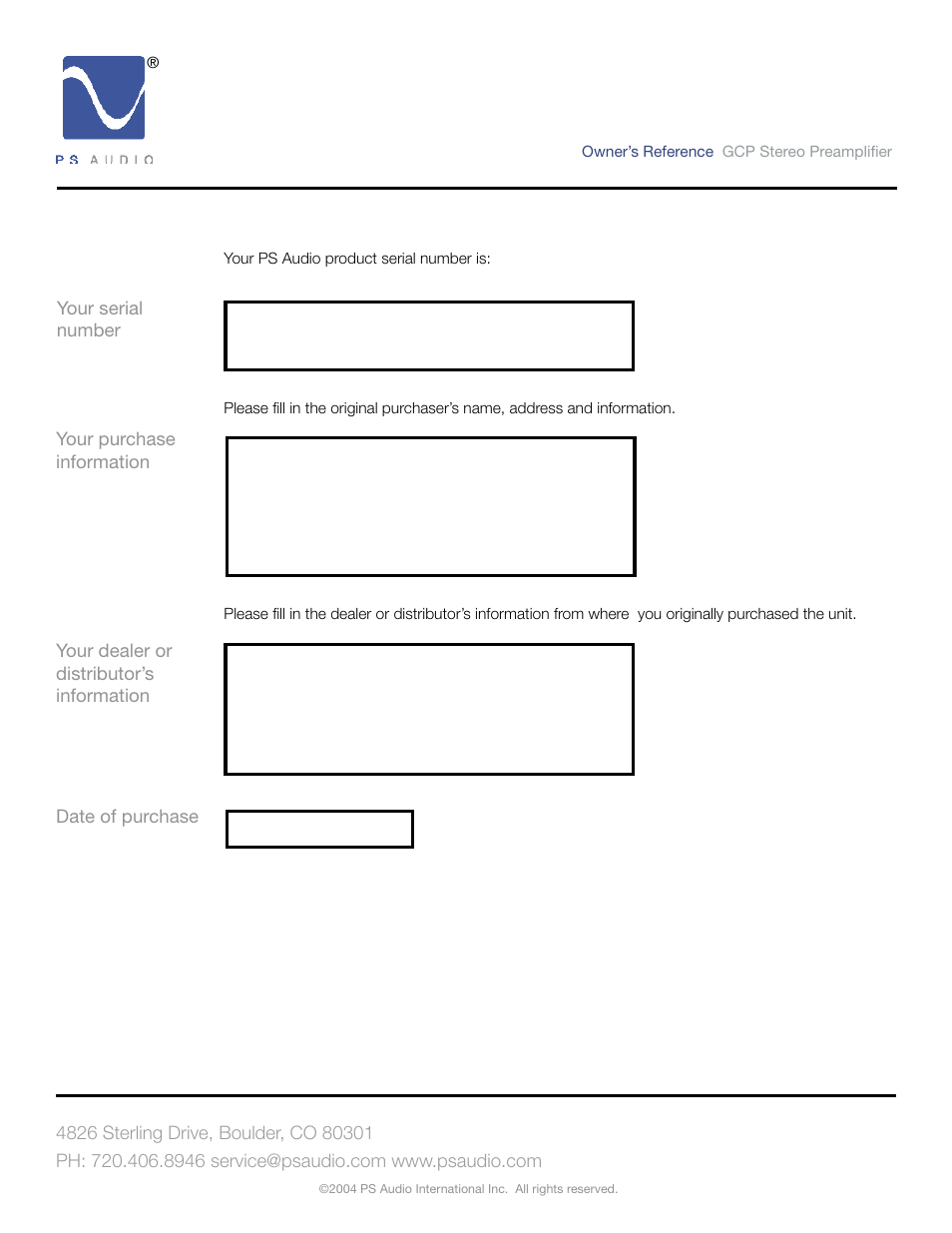 PSA GCC-500 User Manual | Page 24 / 24