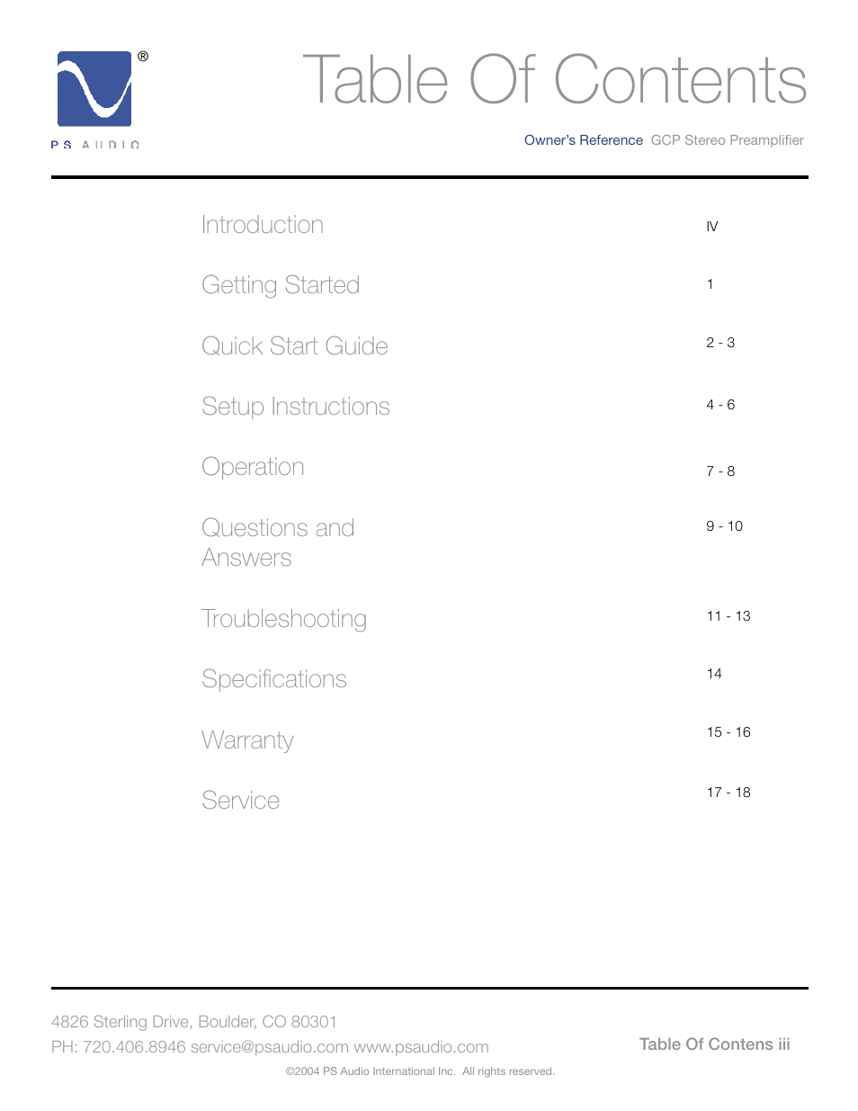 PSA GCC-500 User Manual | Page 3 / 24