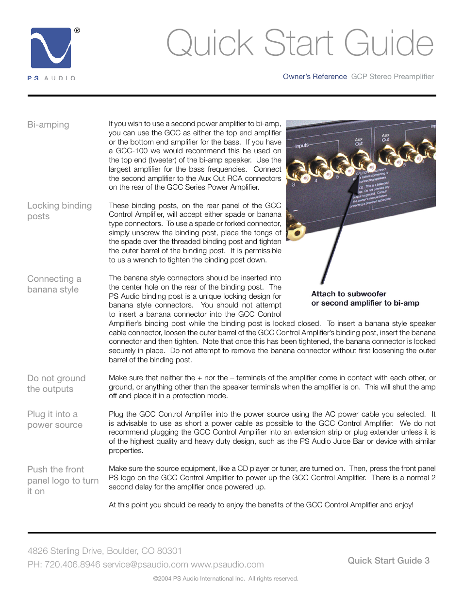 Quick start guide | PSA GCC-500 User Manual | Page 7 / 24