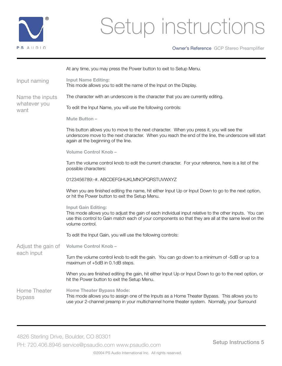 Setup instructions | PSA GCC-500 User Manual | Page 9 / 24