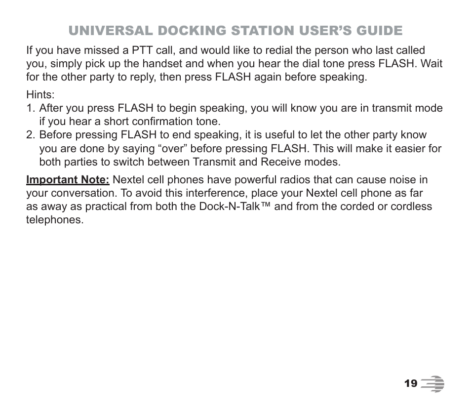 Phone Labs Technology Company Phone Labs Dock-N-Talk User Manual | Page 19 / 28