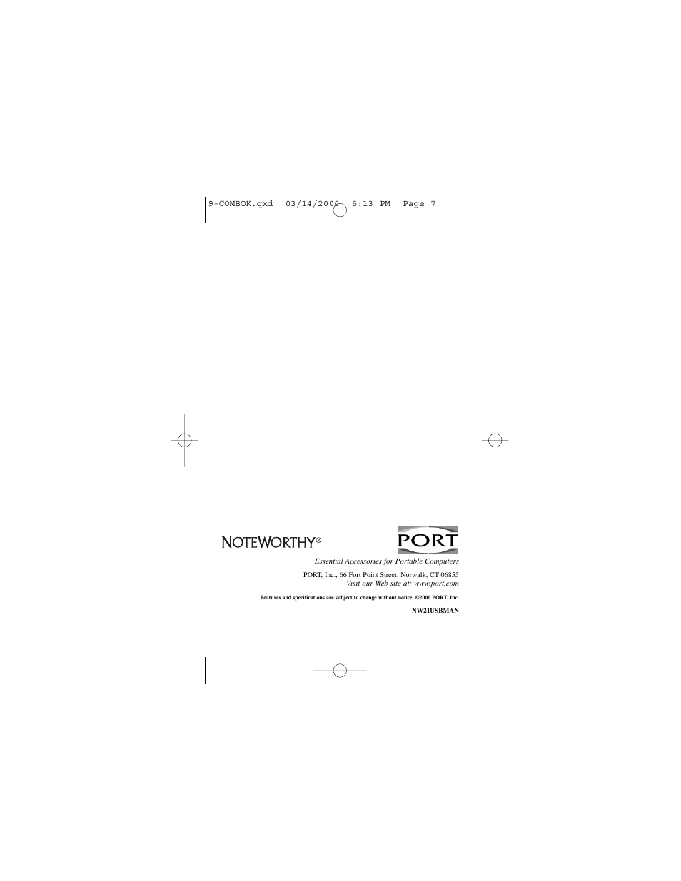 PORT noteworthy usb combo keypad 9-combok.qxd User Manual | Page 7 / 7