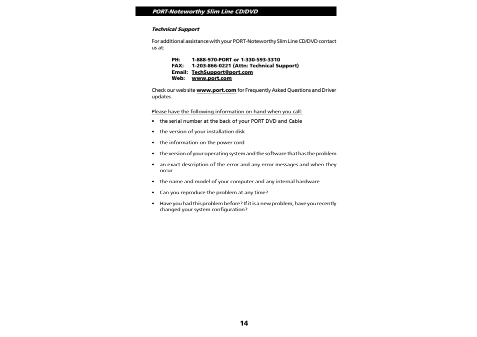 PORT Noteworthy Slim Line CD/DVD User Manual | Page 14 / 15