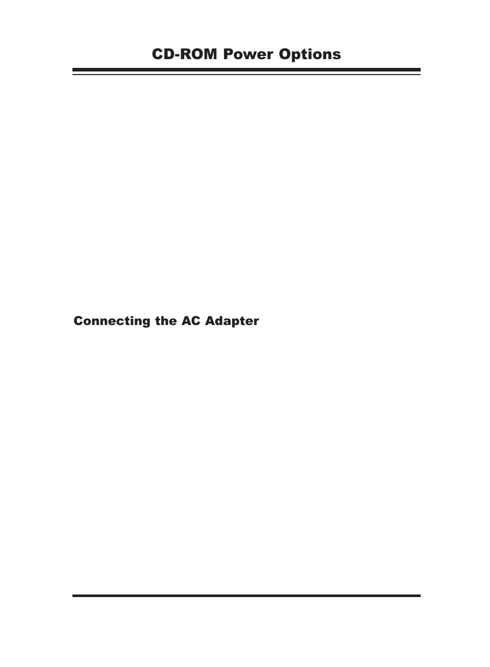 Cd-rom power options, Connecting the ac adapter | PORT ST24XCDR User Manual | Page 11 / 19