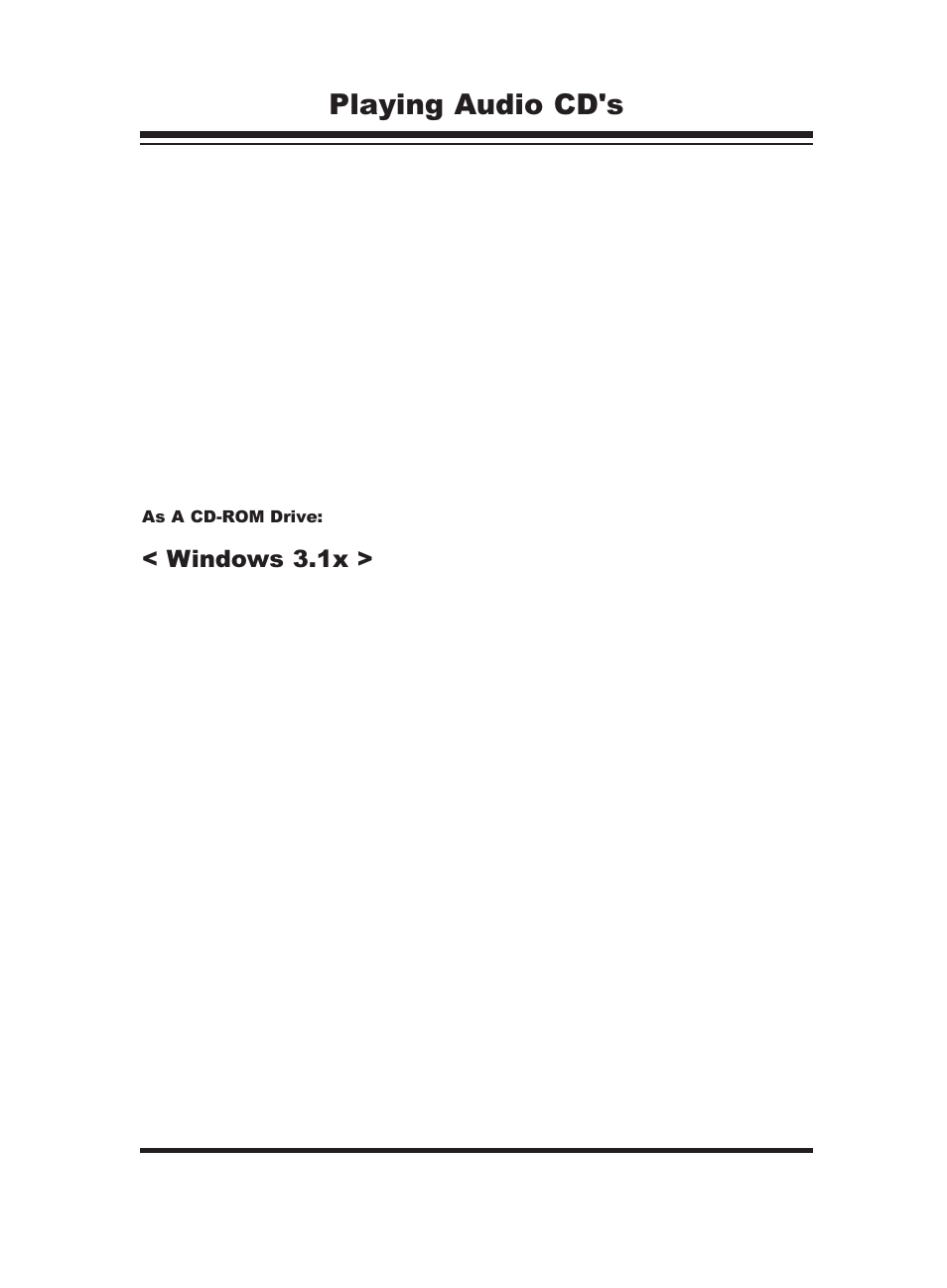 Playing audio cd's, Windows 3.1x | PORT ST24XCDR User Manual | Page 9 / 19