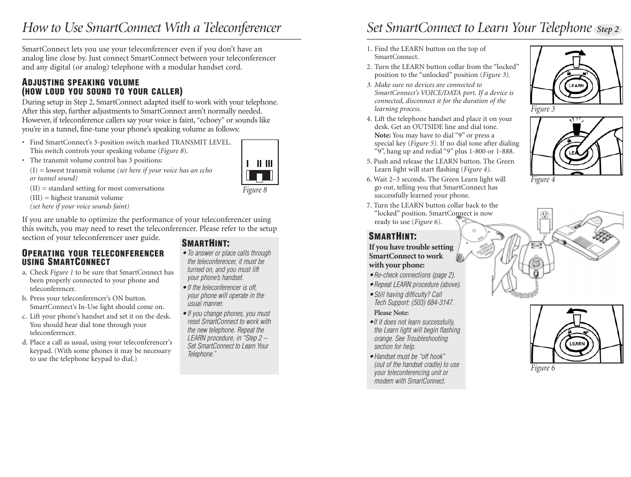 Set smartconnect to learn your telephone, How to use smartconnect with a teleconferencer | PORT SmartConnect Smart Connect Digital Adapter User Manual | Page 3 / 6