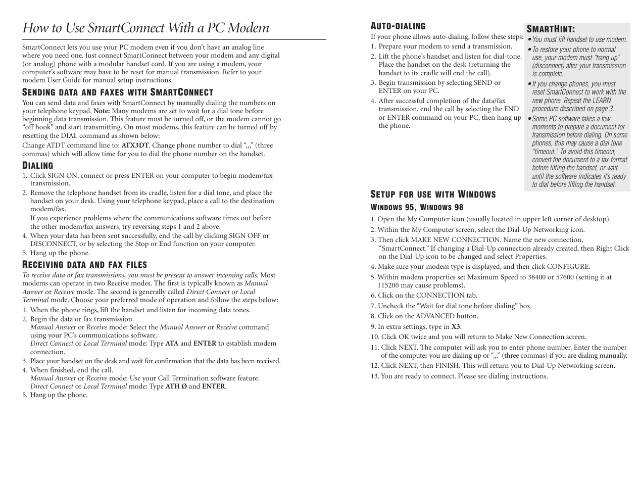How to use smartconnect with a pc modem | PORT SmartConnect Smart Connect Digital Adapter User Manual | Page 4 / 6